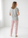 Coffee & Frenchie Dog Mom Soft Knit Pajama Set for Women
