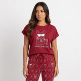 Cute Dog Mom Soft Knit Pajama Set — French Bulldog Graphic Tee & AOP Jogger Pants for Women