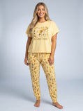 Golden Retriever Wine Print Soft Knit Pajama Set for Women — Funny Dog Mom Sleepwear