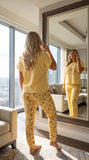 Golden Retriever Wine Print Soft Knit Pajama Set for Women — Funny Dog Mom Sleepwear