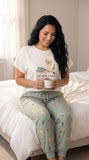 Study Breaks & Merlot Golden Retriever Knit Pajama Set for Women — Cozy Dog Mom Sleepwear