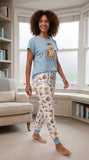 Back to Class & Glass Golden Retriever Knit Pajama Set for Women