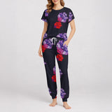 Oversized Floral Print Nightwear - Full Length Set