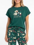 Dachshund Wine 'I Do What I Want' Cozy Knit Pajama Set for Women