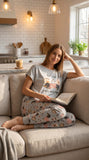 But First Coffee & Dogs — Dachshund Print Soft Knit Pajama Set for Women