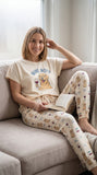 Golden Retriever 'Wine Not?' Soft Knit Pajama Set for Dog Moms