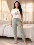 Study Breaks & Merlot Golden Retriever Knit Pajama Set for Women — Cozy Dog Mom Sleepwear