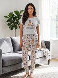 Teacher Off Duty Golden Retriever Cozy Knit Pajama Set for Women